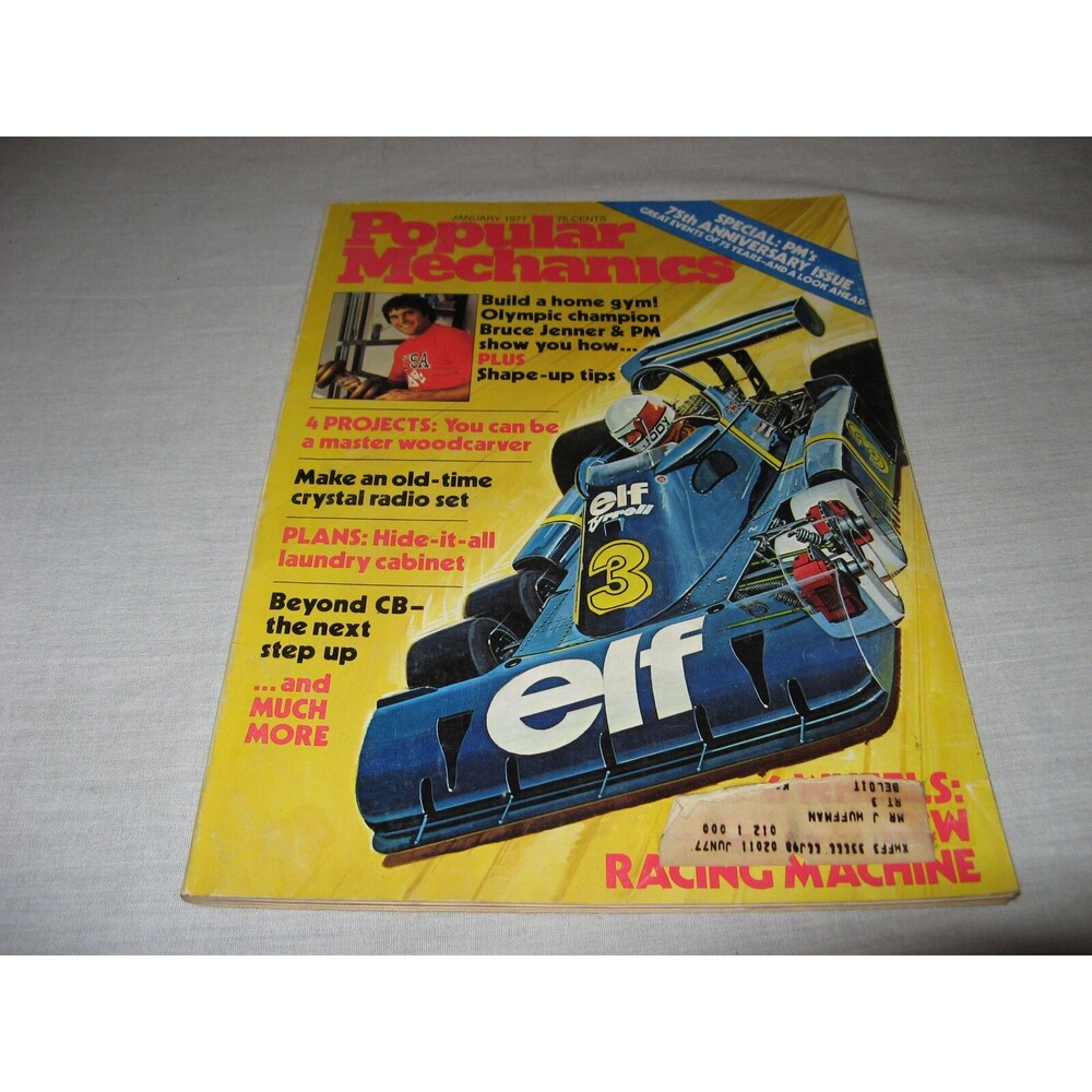 Popular Mechanics Magazine January 1977 Bruce Caitlyn Jenner Formula 1 Elf